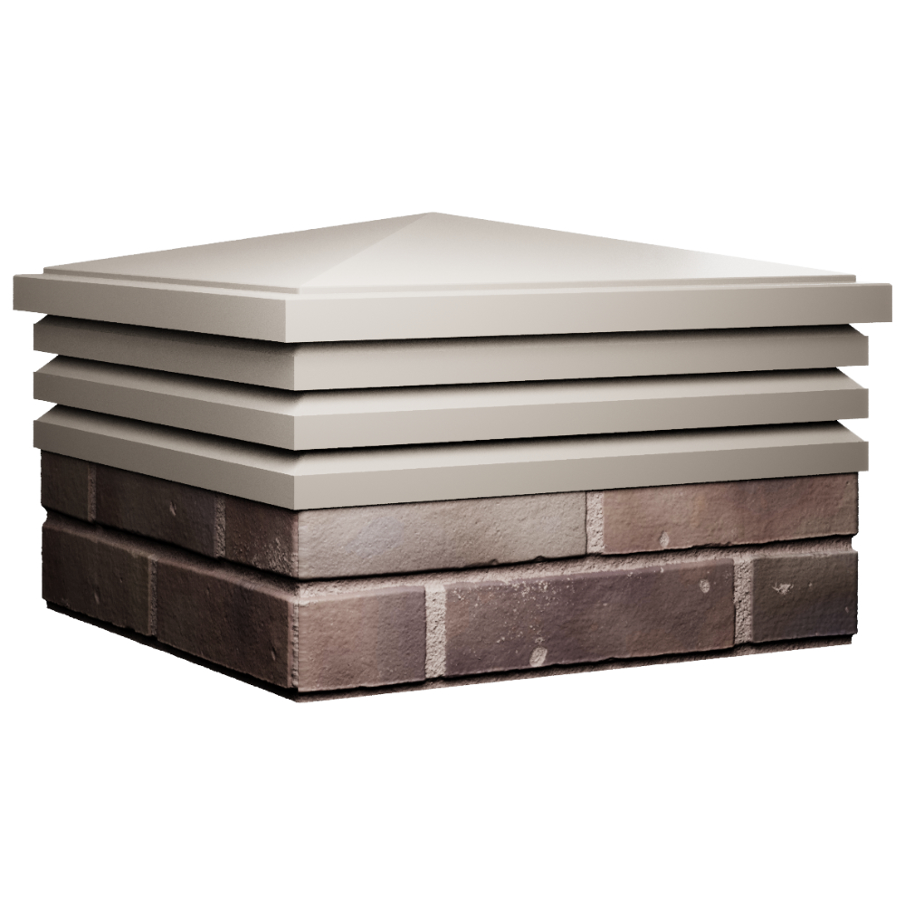 Колпак Zking Бона ХайТек Бежевый на столб 2х2 кирпича (513х513мм) в Владивостоке фото