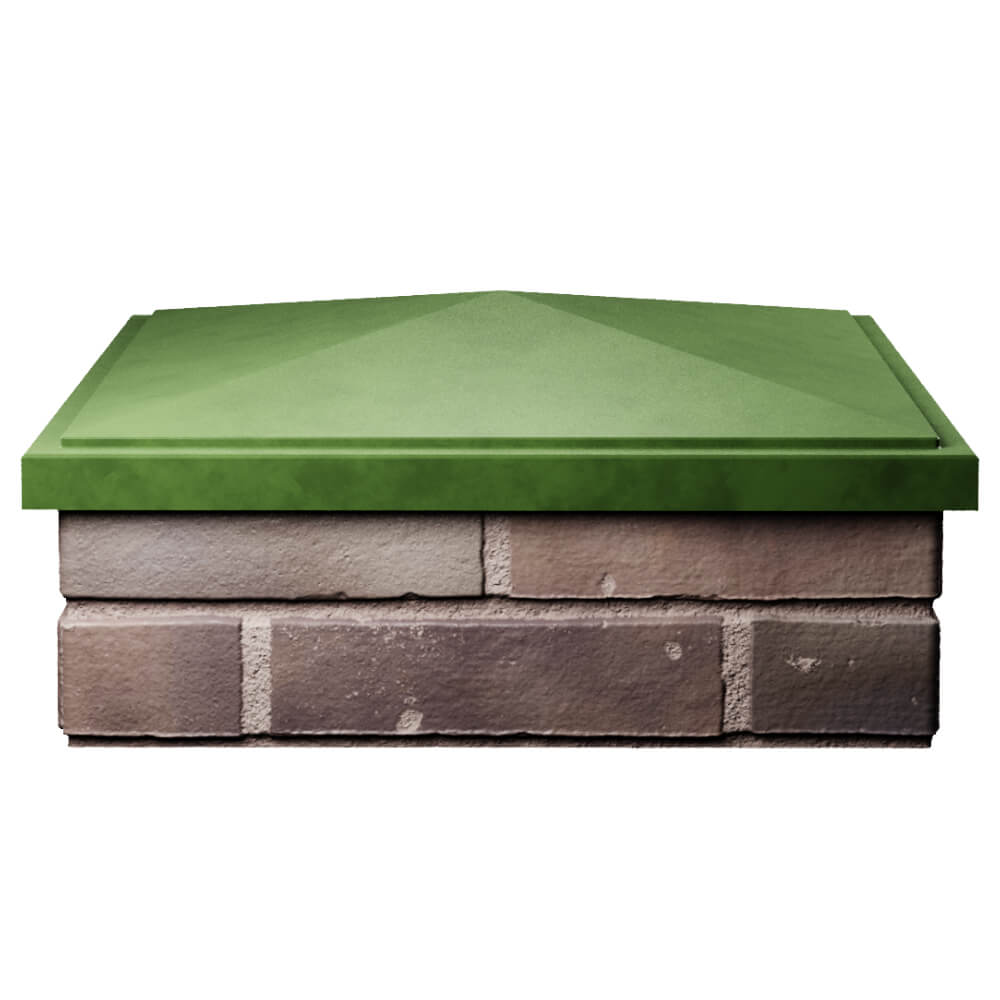 Колпак Zking БонаМоно Зеленый на столб 2х2 кирпича (515х515, 530х530мм) Владивосток фото