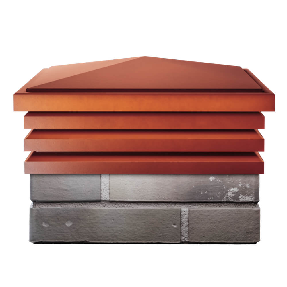 Колпак Zking Бона ХайТек Красный на столб 1.5х1.5 кирпича (385х385мм) Владивосток фото