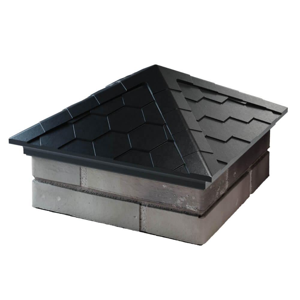 Колпак Zking Эверест Черный на столб 1.5х1.5 кирпича (390х390мм) в Владивостоке фото