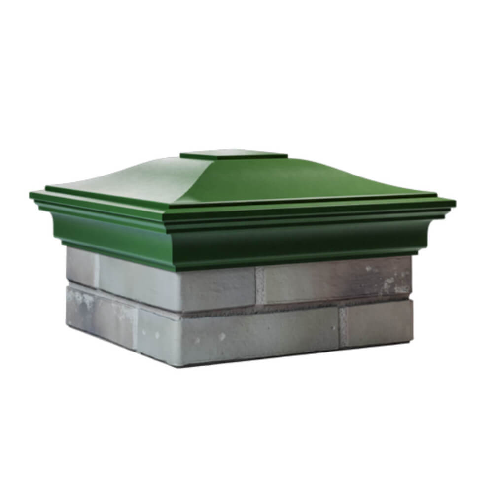 Колпак Zking Монблан Зеленый на столб 1.5х1.5 еврокирпича 0.7НФ (355х355мм) в Владивостоке фото