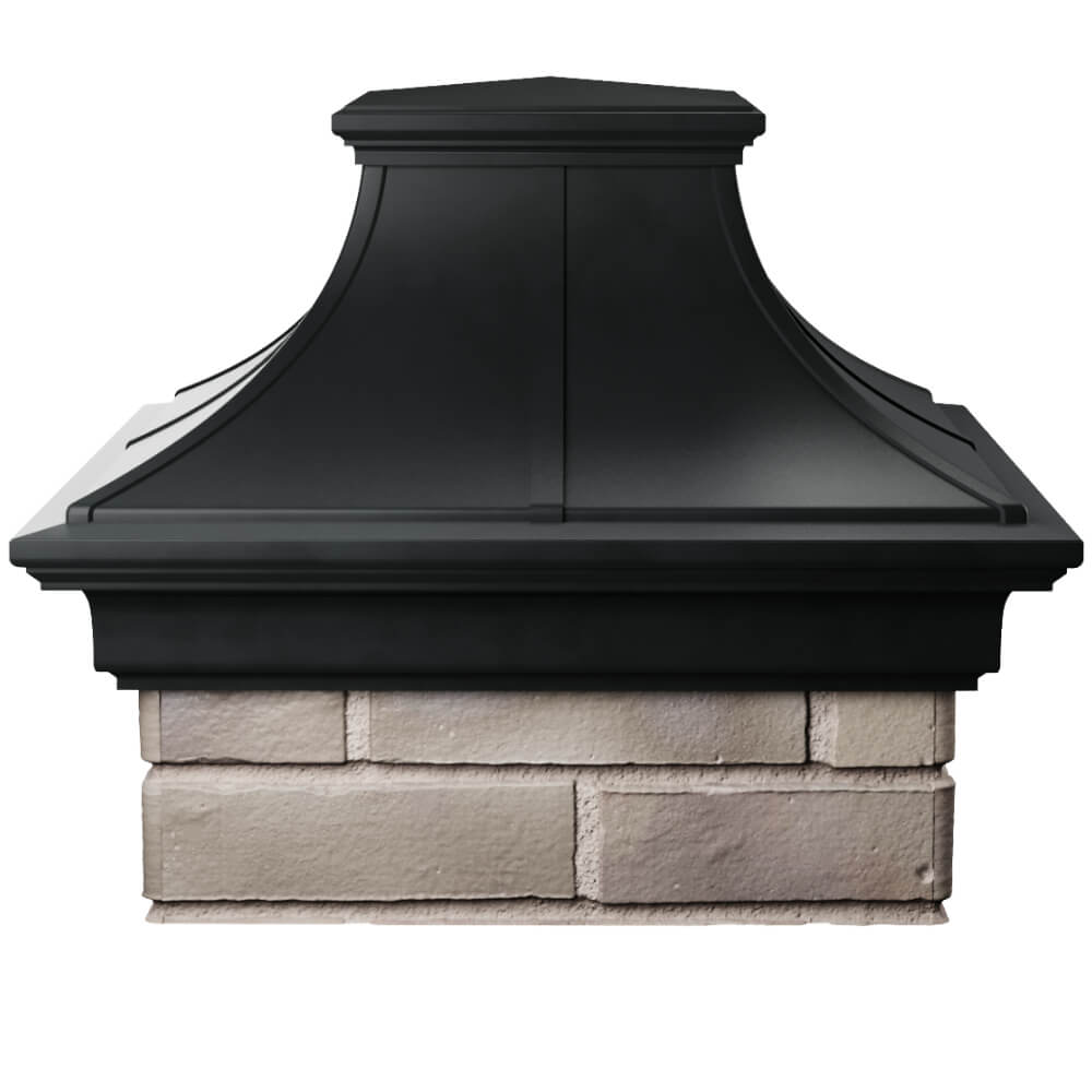 Колпак Zking Монблан Премиум Черный на столб 1.5х1.5 кирпича (385х385мм) Владивосток фото