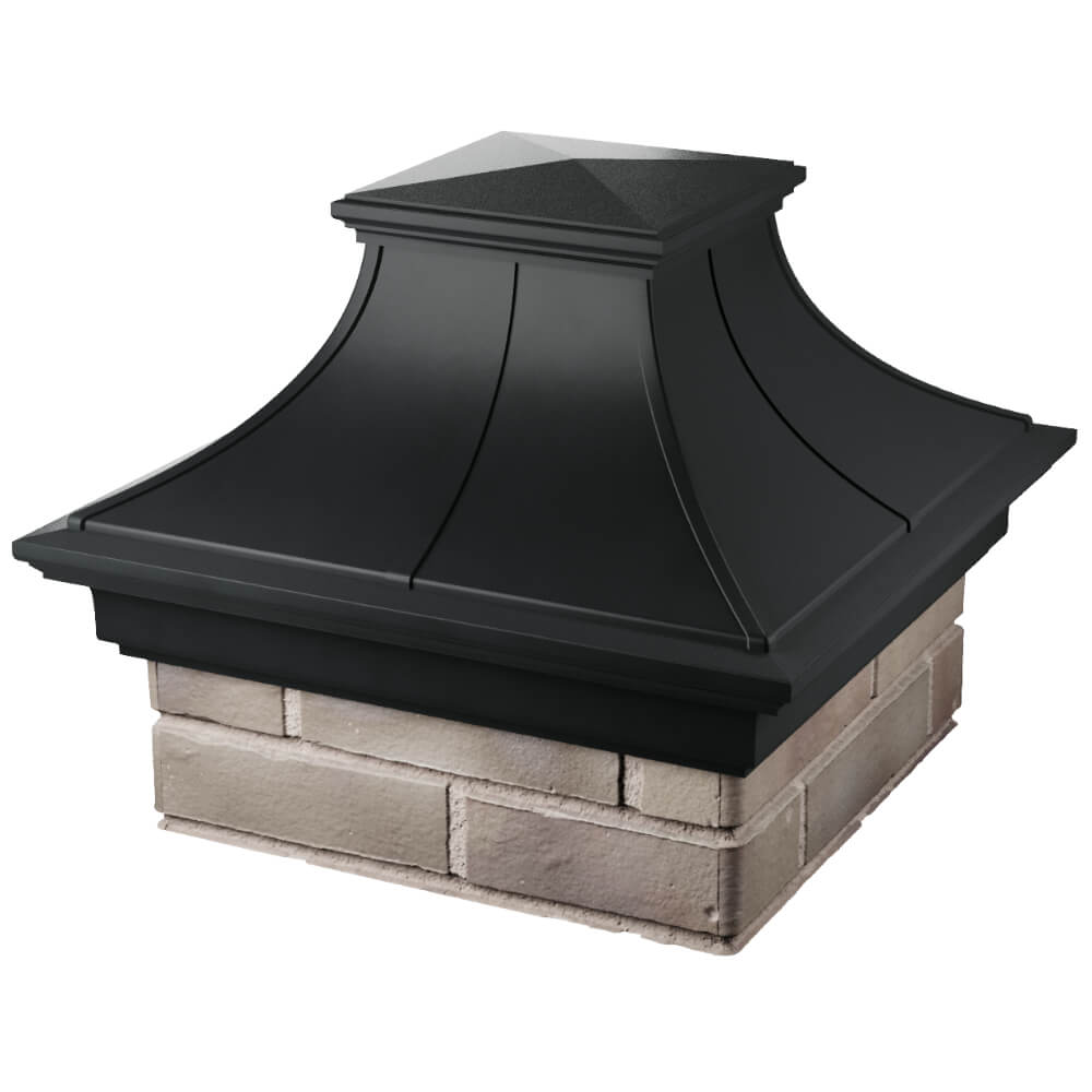 Колпак Zking Монблан Премиум Черный на столб 1.5х1.5 кирпича (385х385мм) в Владивостоке фото