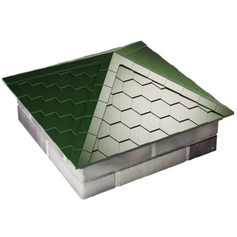 Колпак Zking Эверест Зеленый на столб 2х2 кирпича (535х535мм) Владивосток фото