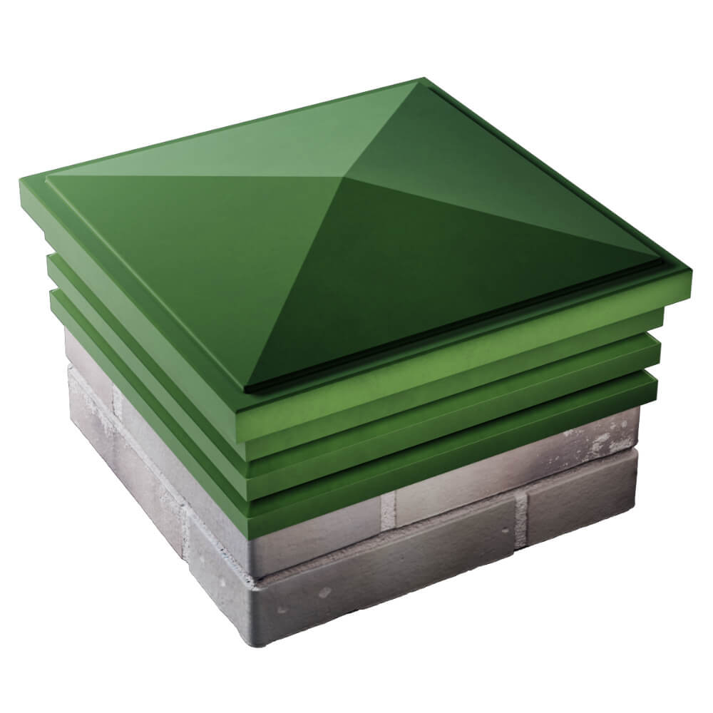 Колпак Zking Бона ХайТек Зеленый на столб 1.5х1.5 кирпича (385х385мм) в Владивостоке фото