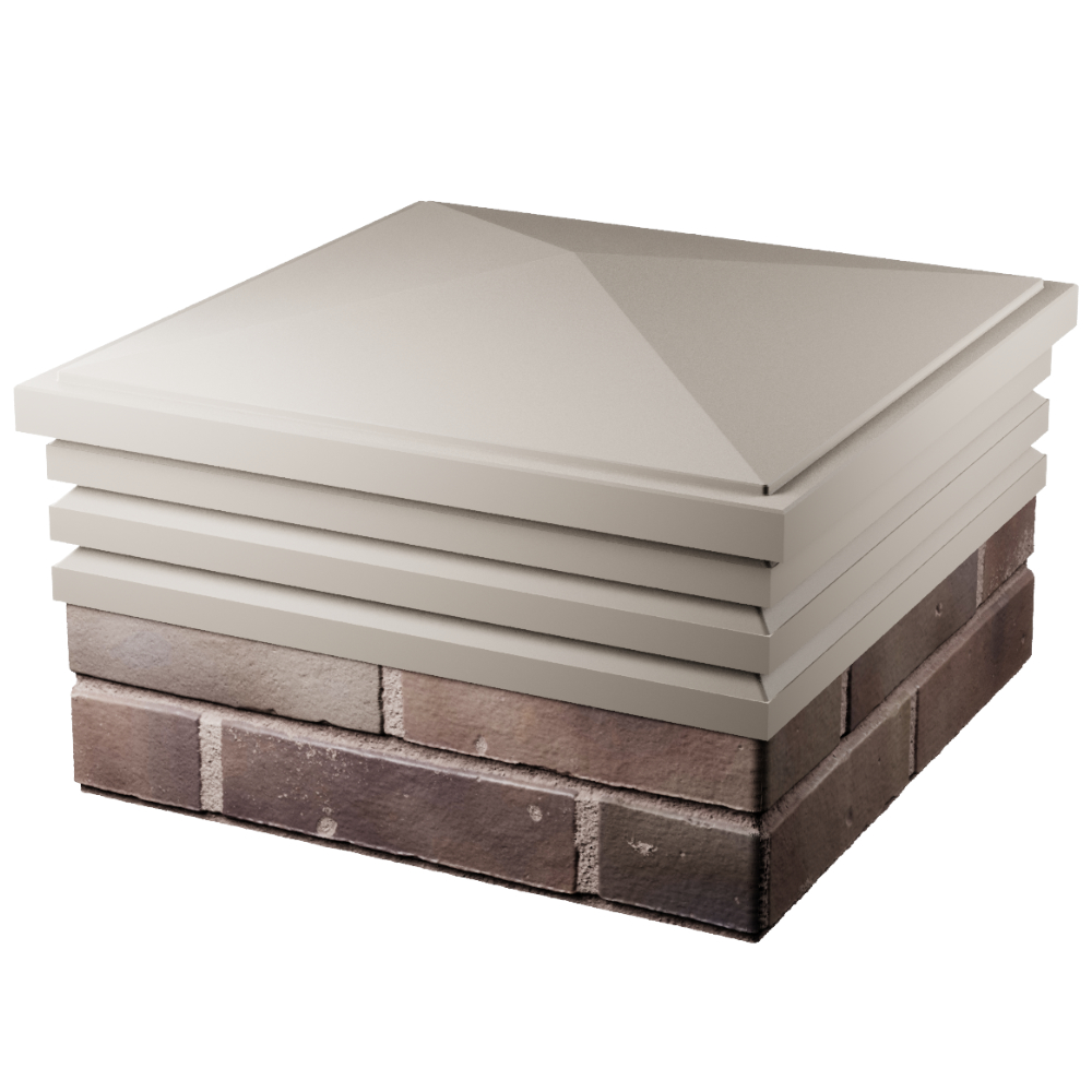 Колпак Zking Бона ХайТек Бежевый на столб 2х2 кирпича (513х513мм) в Владивостоке фото