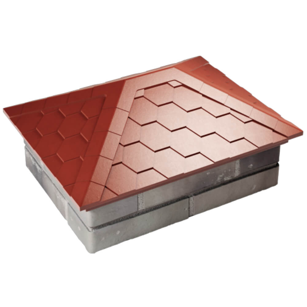 Колпак Zking Эверест Красный на столб 2х1.5 кирпича (520х390мм) Владивосток фото