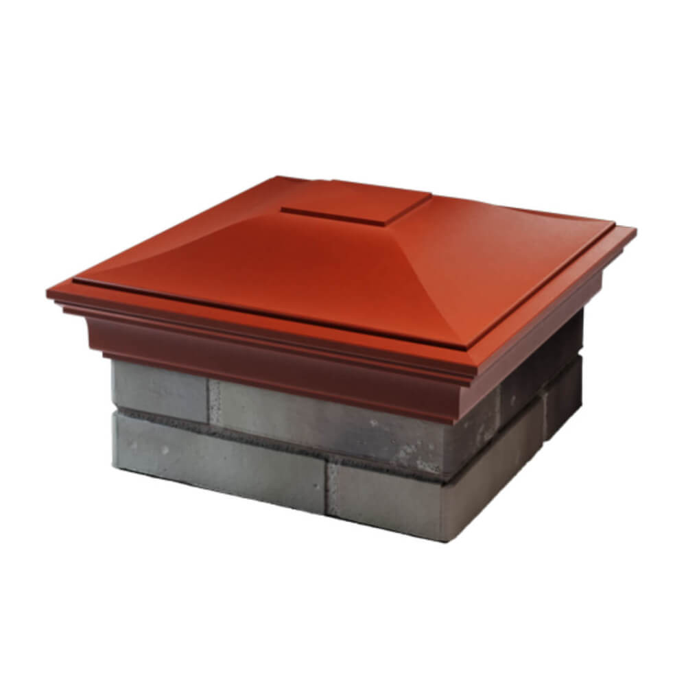 Колпак Zking Монблан Красный на столб 1.5х1.5 еврокирпича 0.7НФ (355х355мм) в Владивостоке фото