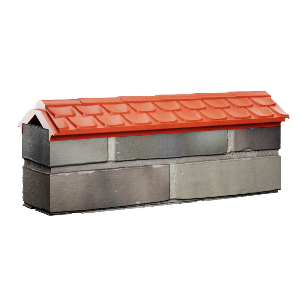 Парапет Zking Эльбрус Красный с посадкой на 0.5 кирпича (130мм) Владивосток фото