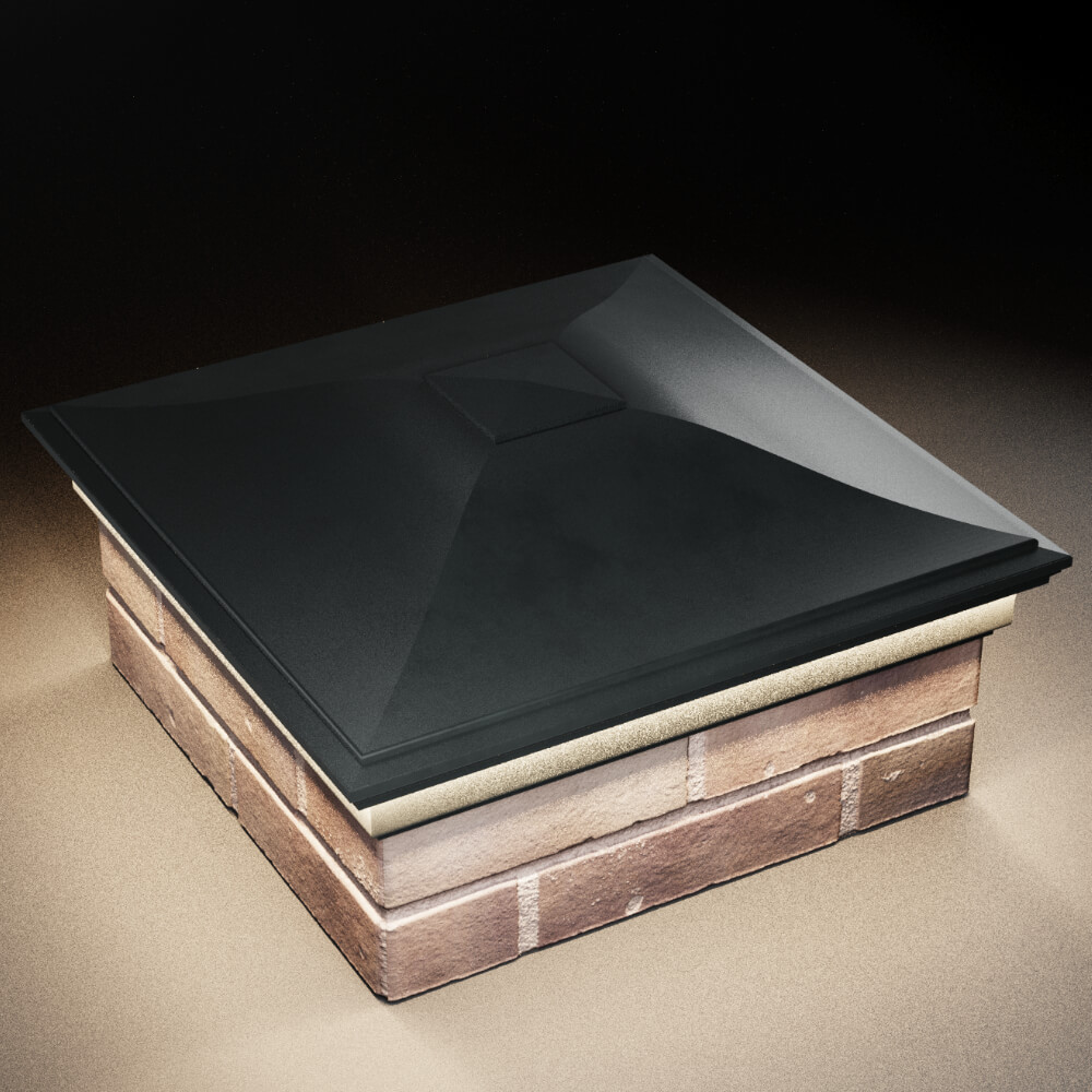 Колпак Zking Монблан Черный на столб 2х2 кирпича (515х515мм) c подсветкой в Владивостоке фото