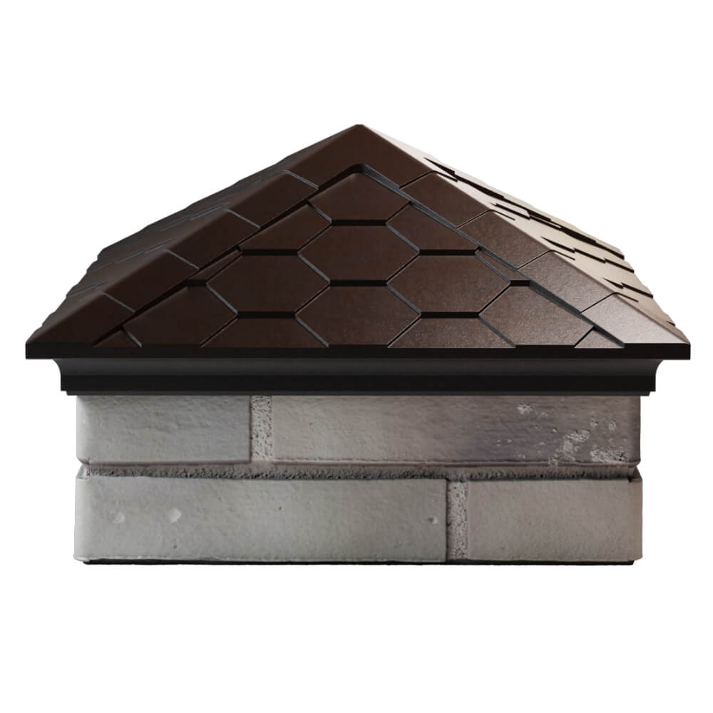 Колпак Zking Эверест Коричневый на столб 1.5х1.5 кирпича (390х390мм) Владивосток фото