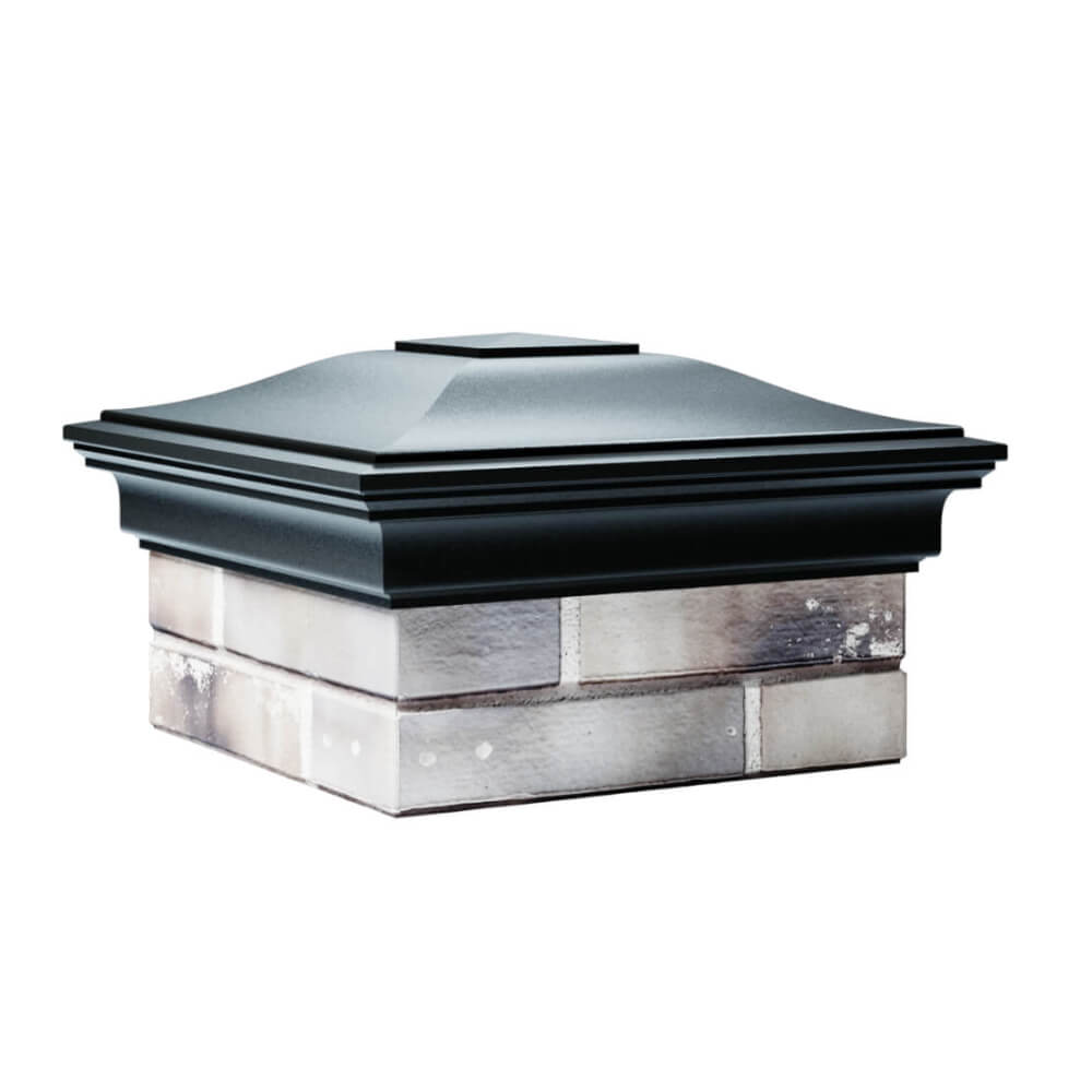 Колпак Zking Монблан Черный на столб 1.5х1.5 еврокирпича 0.7НФ (355х355мм) в Владивостоке фото