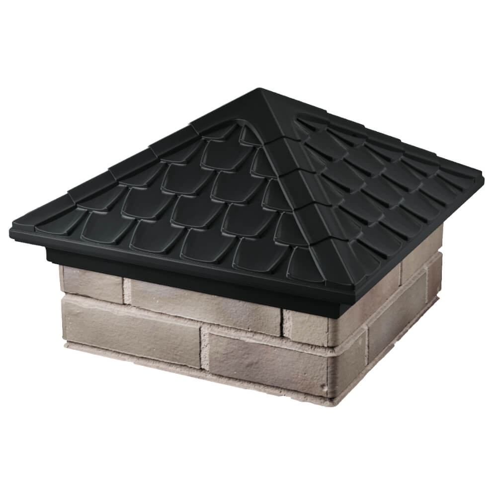 Колпак Zking Эльбрус Черный на столб 1.5х1.5 кирпича (385х385мм) в Владивостоке фото