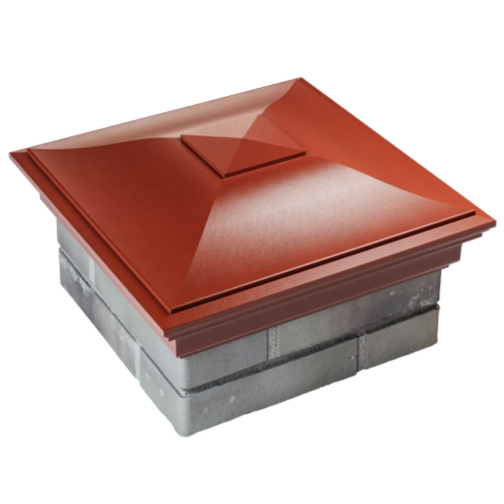 Колпак Zking Монблан Красный на столб 1.5х1.5 кирпича (385х385мм) в Владивостоке фото