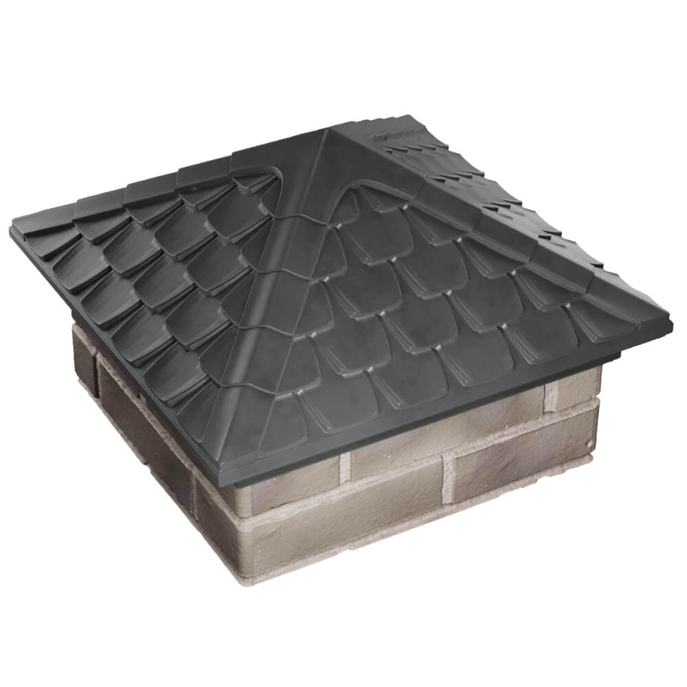 Колпак Zking Эльбрус Серый на столб 1.5х1.5 кирпича (385х385мм) в Владивостоке фото