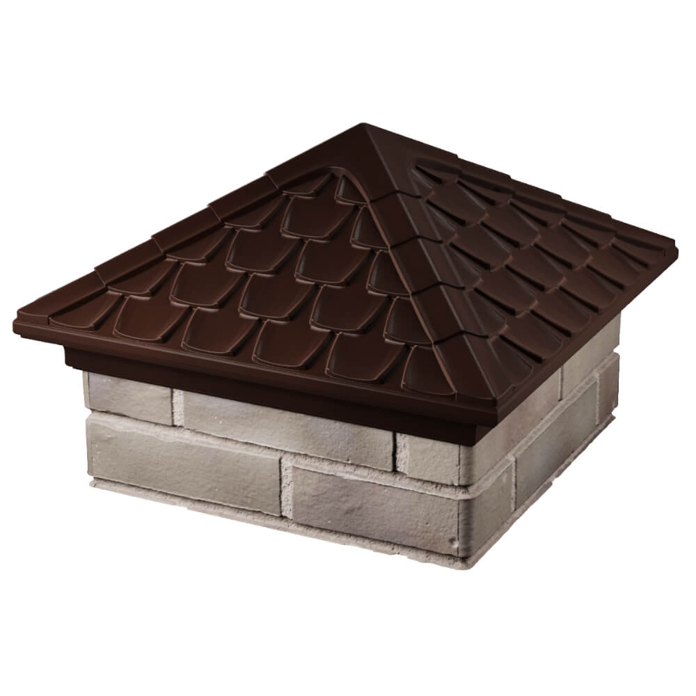 Колпак Zking Эльбрус Коричневый на столб 1.5х1.5 кирпича (385х385мм) в Владивостоке фото