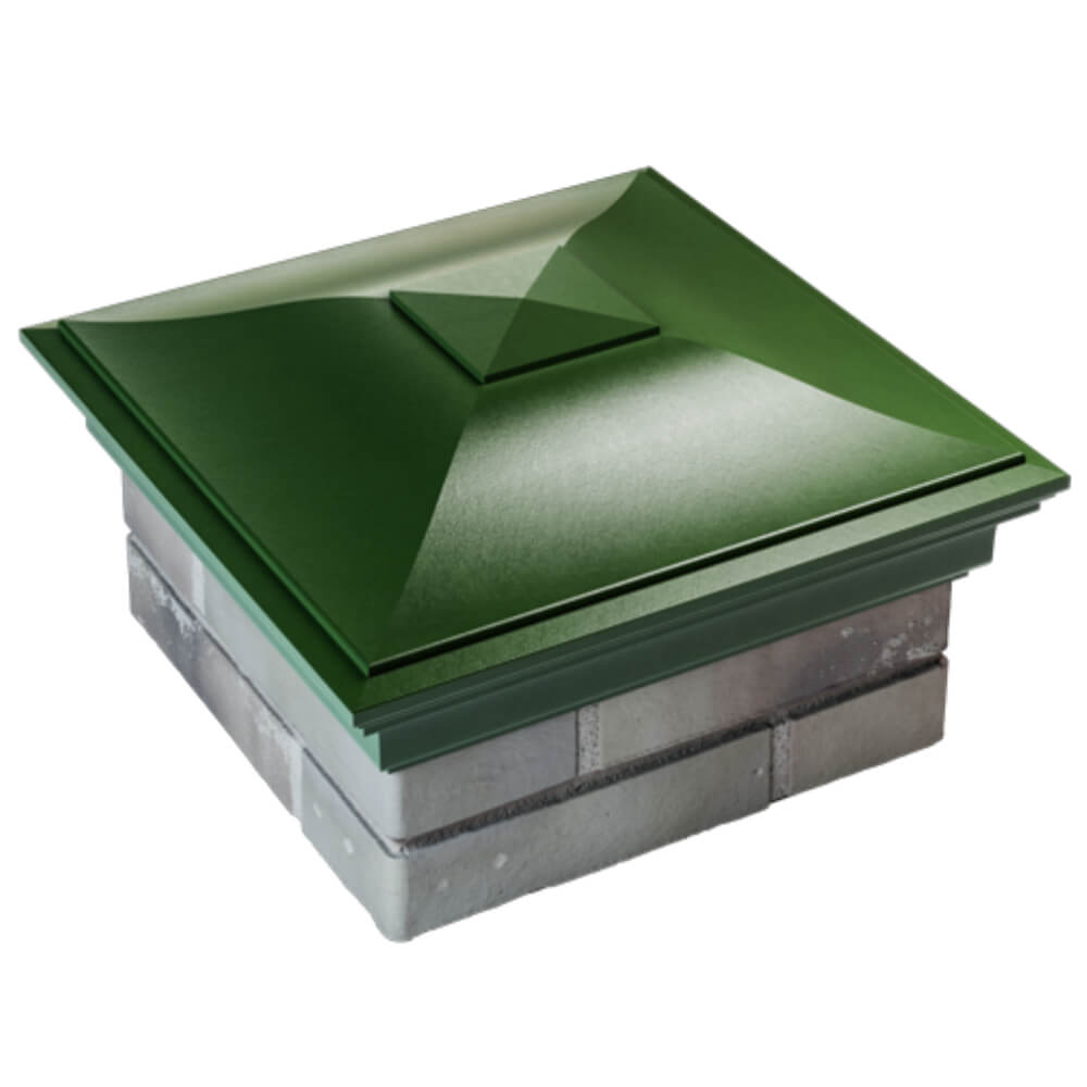Колпак Zking Монблан Зеленый на столб 1.5х1.5 кирпича (385х385мм) в Владивостоке фото