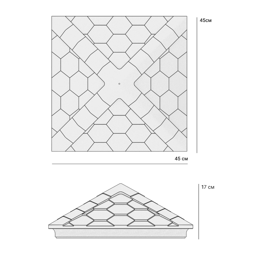Колпак Zking Эверест Черный на столб 1.5х1.5 кирпича (390х390мм) в Владивостоке фото