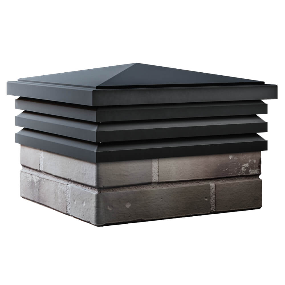 Колпак Zking Бона ХайТек Черный на столб 1.5х1.5 кирпича (385х385мм) в Владивостоке фото