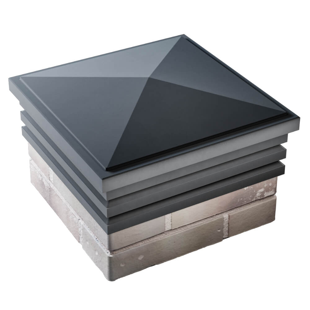 Колпак Zking Бона ХайТек Серый на столб 1.5х1.5 кирпича (385х385мм) в Владивостоке фото