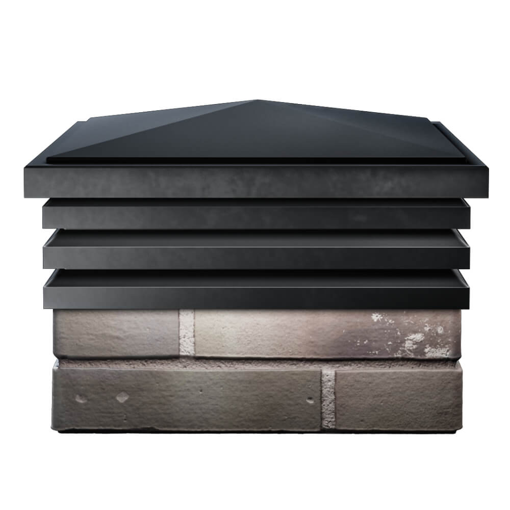 Колпак Zking Бона ХайТек Черный на столб 1.5х1.5 кирпича (385х385мм) Владивосток фото