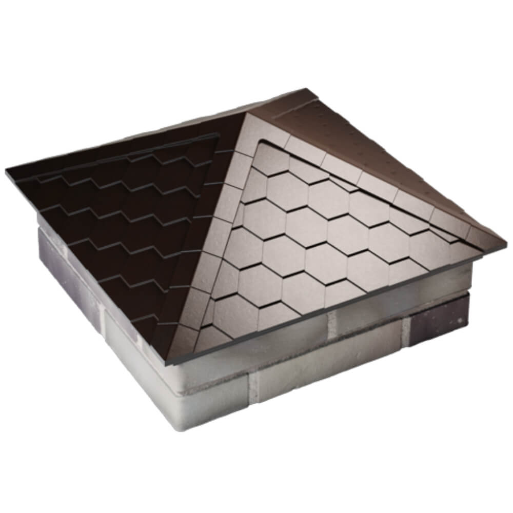 Колпак Zking Эверест Коричневый на столб 2х2 кирпича (535х535мм) Владивосток фото