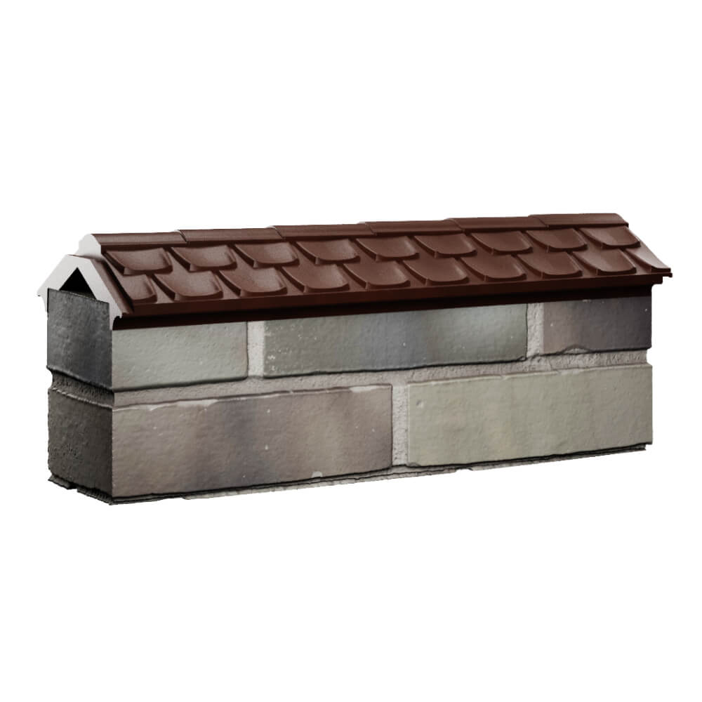 Парапет Zking Эльбрус Коричневый с посадкой на 0.5 кирпича (130мм) Владивосток фото