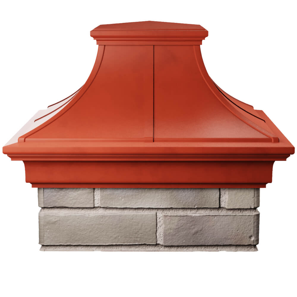 Колпак Zking Монблан Премиум Красный на столб 1.5х1.5 кирпича (385х385мм) Владивосток фото