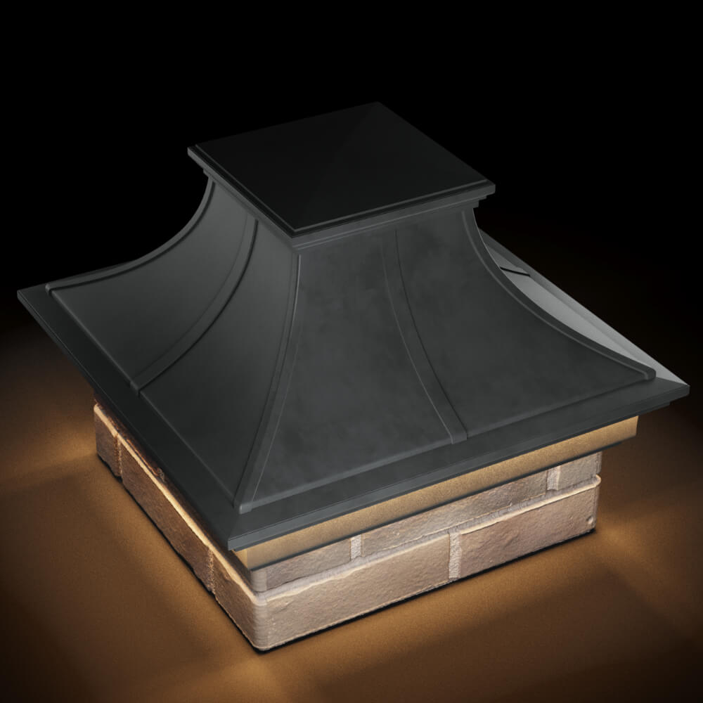 Колпак Zking Монблан Премиум Серый на столб 1.5х1.5 кирпича (385х385мм) с подсветкой в Владивостоке фото