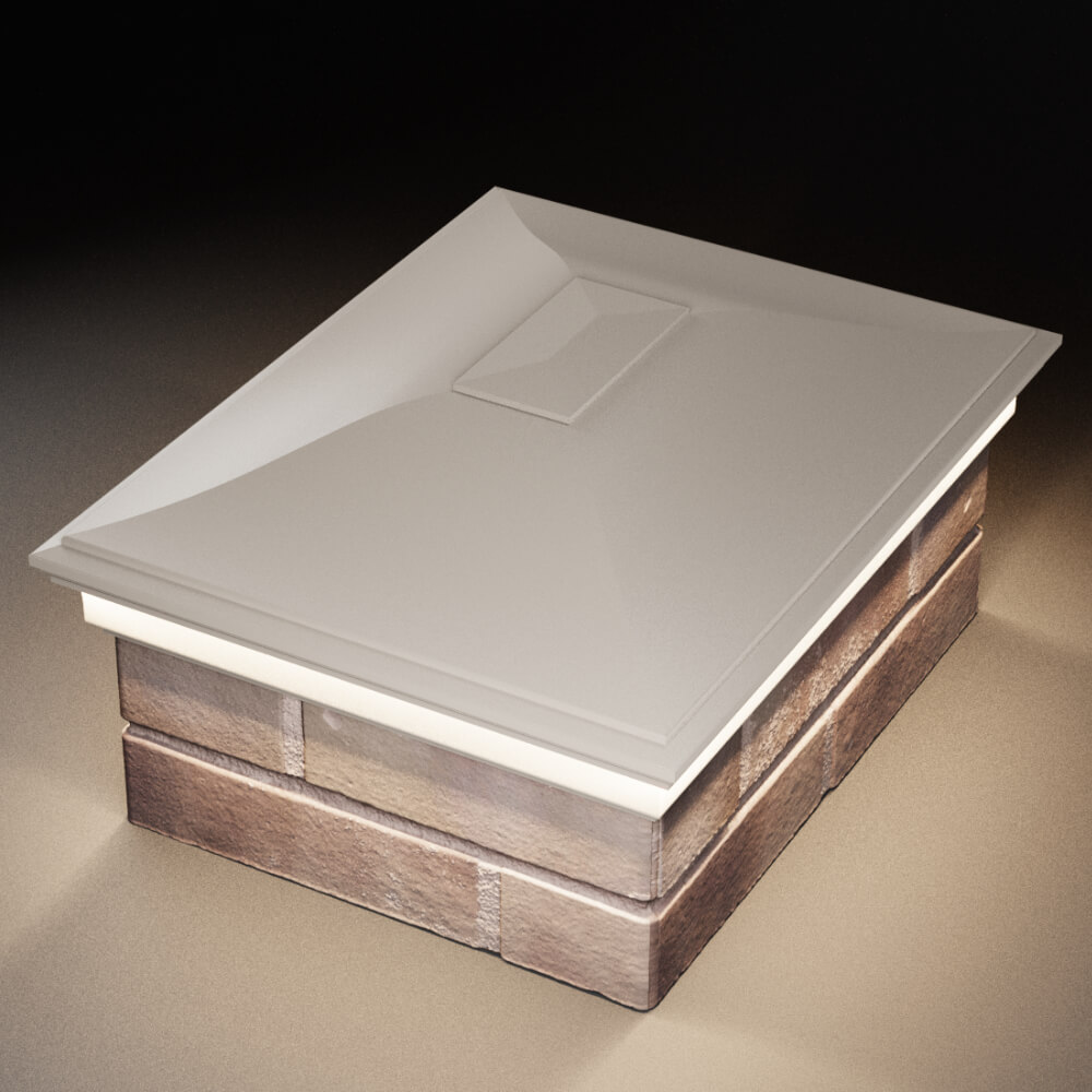 Колпак Zking Монблан Бежевый на столб 2х1.5 кирпича (515х385мм) c подсветкой в Владивостоке фото