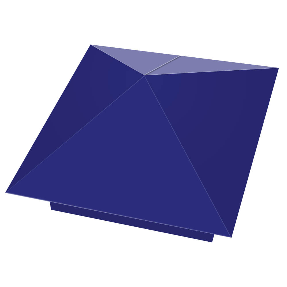 Колпак металлический 400х400мм RAL5002 Синий Ультрамарин заборный Владивосток фото