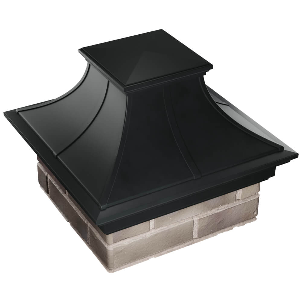 Колпак Zking Монблан Премиум Черный на столб 1.5х1.5 кирпича (385х385мм) в Владивостоке фото