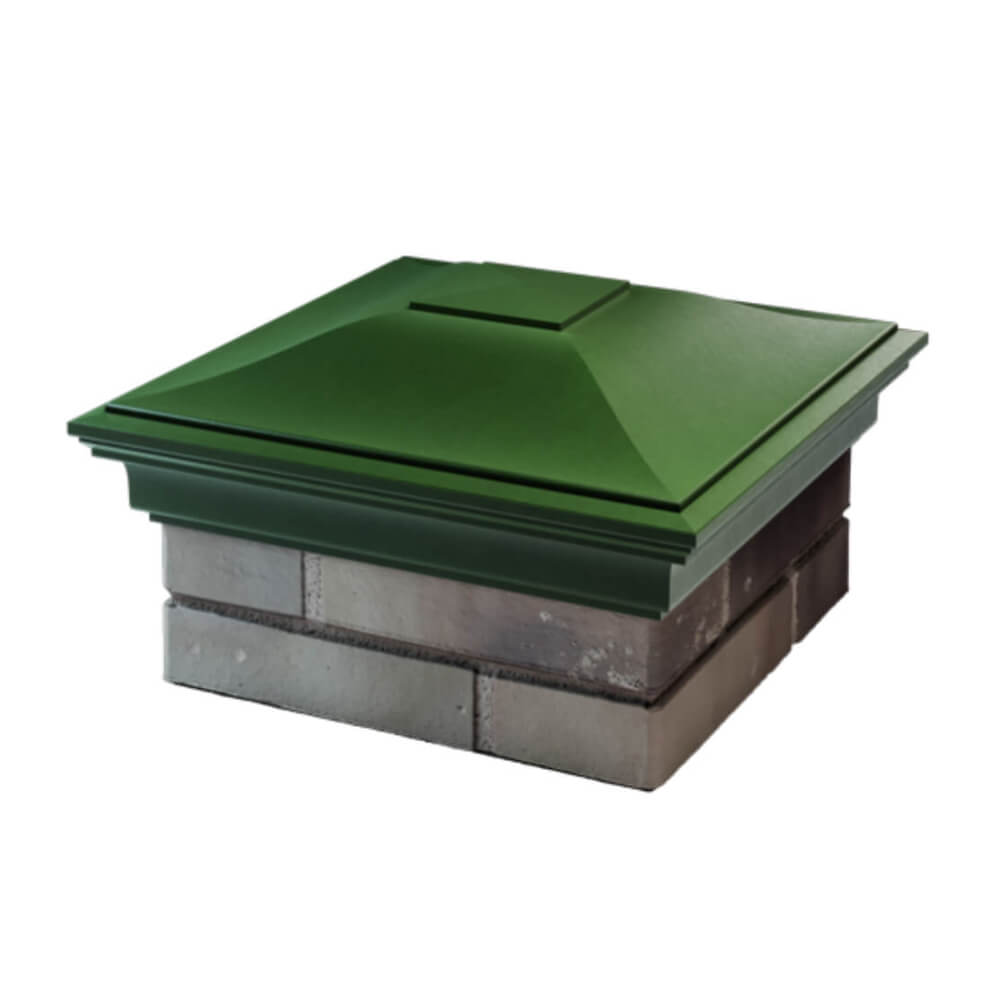 Колпак Zking Монблан Зеленый на столб 1.5х1.5 еврокирпича 0.7НФ (355х355мм) в Владивостоке фото