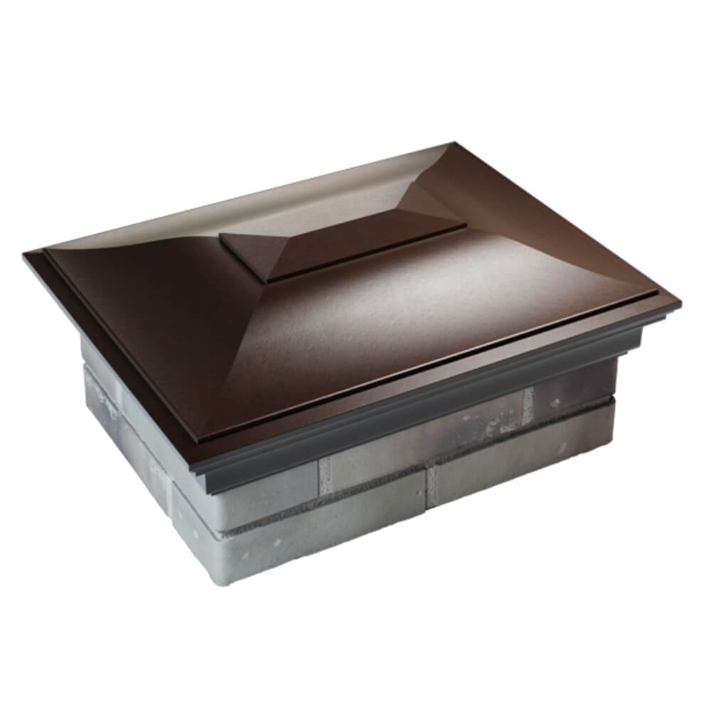 Колпак Zking Монблан Коричневый на столб 2х1.5 кирпича (515х385мм) Владивосток фото