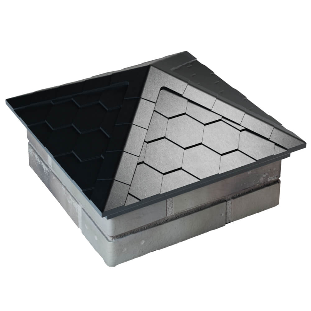 Колпак Zking Эверест Черный на столб 1.5х1.5 кирпича (390х390мм) в Владивостоке фото