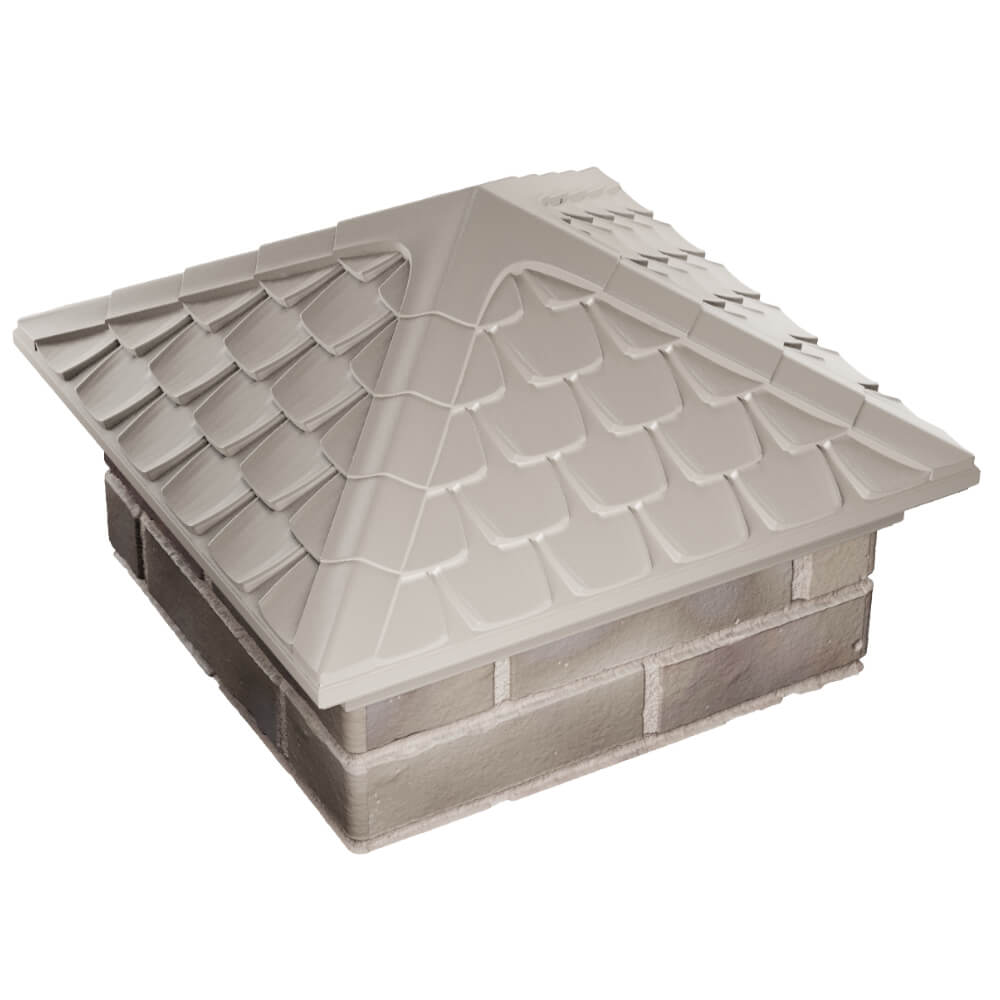 Колпак Zking Эльбрус Бежевый на столб 1.5х1.5 кирпича (385х385мм) в Владивостоке фото