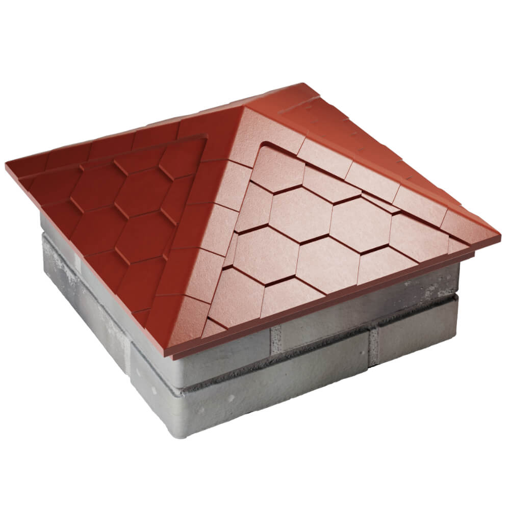 Колпак Zking Эверест Красный на столб 1.5х1.5 кирпича (390х390мм) в Владивостоке фото