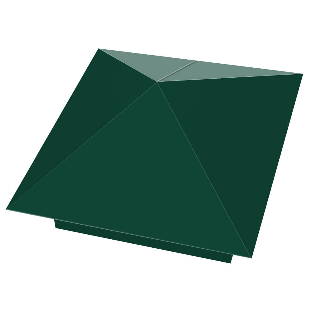 Колпак металлический 390х390мм RAL6005 Зеленый Мох заборный Владивосток фото