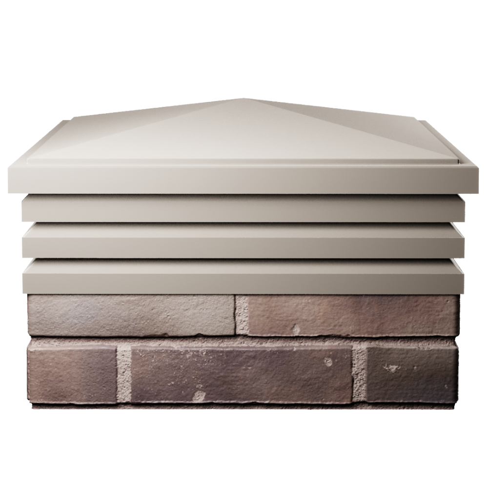 Колпак Zking Бона ХайТек Бежевый на столб 2х2 кирпича (513х513мм) Владивосток фото