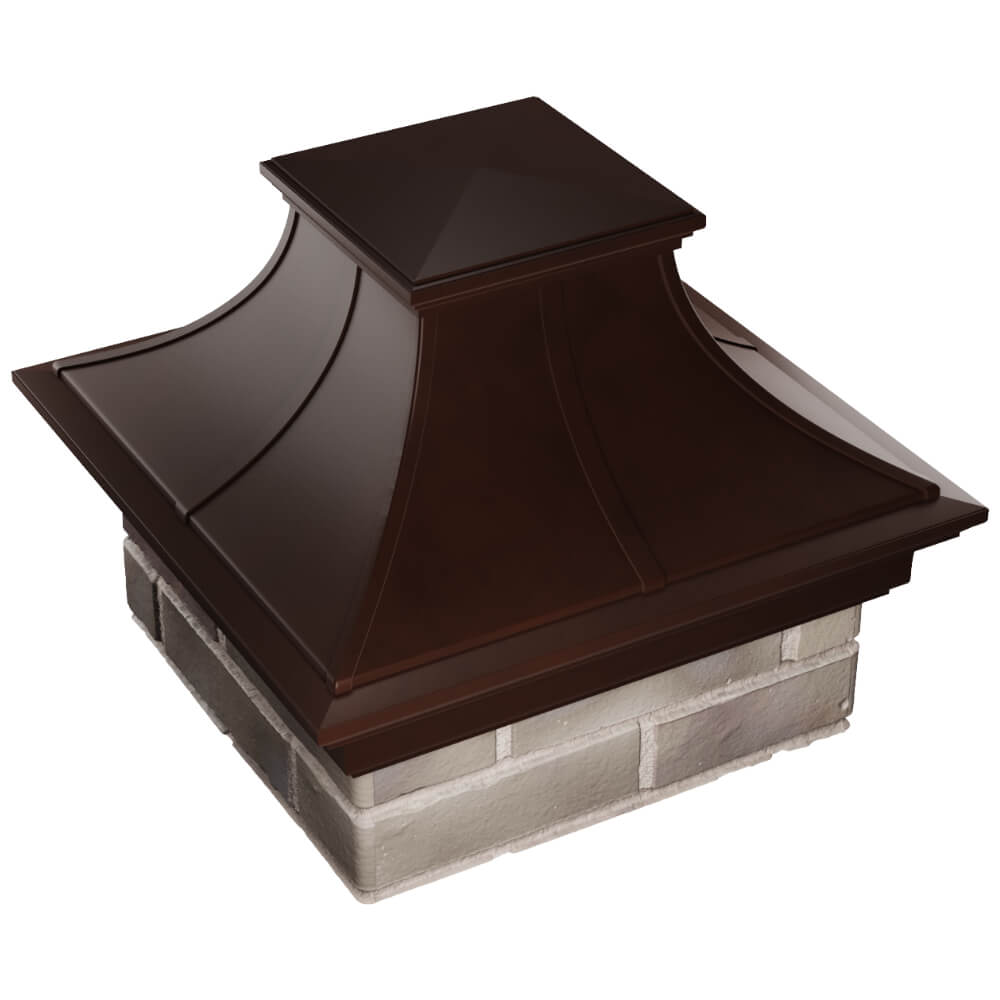 Колпак Zking Монблан Премиум Коричневый на столб 1.5х1.5 кирпича (385х385мм) в Владивостоке фото