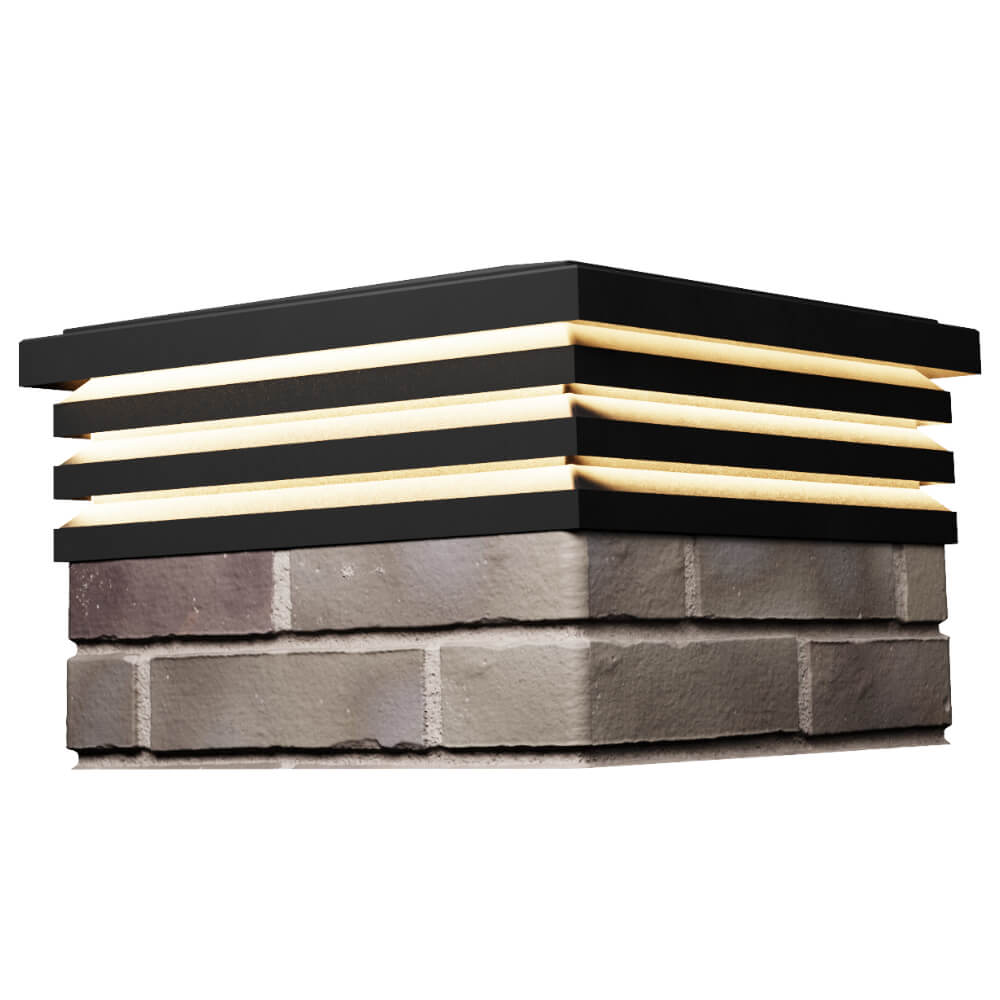 Колпак Zking Бона ХайТек Черный на столб 1.5х1.5 кирпича (385х385мм) с подсветкой в Владивостоке фото