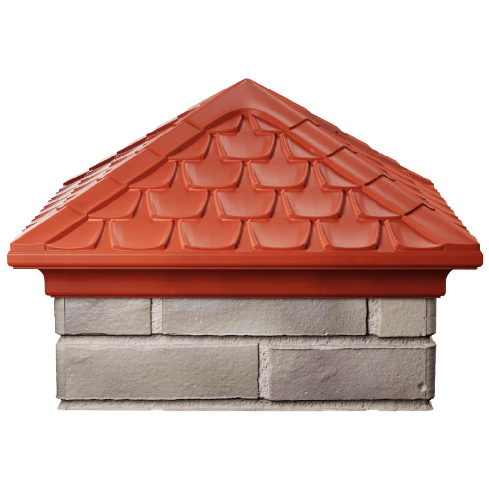 Колпак Zking Эльбрус Красный на столб 1.5х1.5 кирпича (385х385мм) Владивосток фото