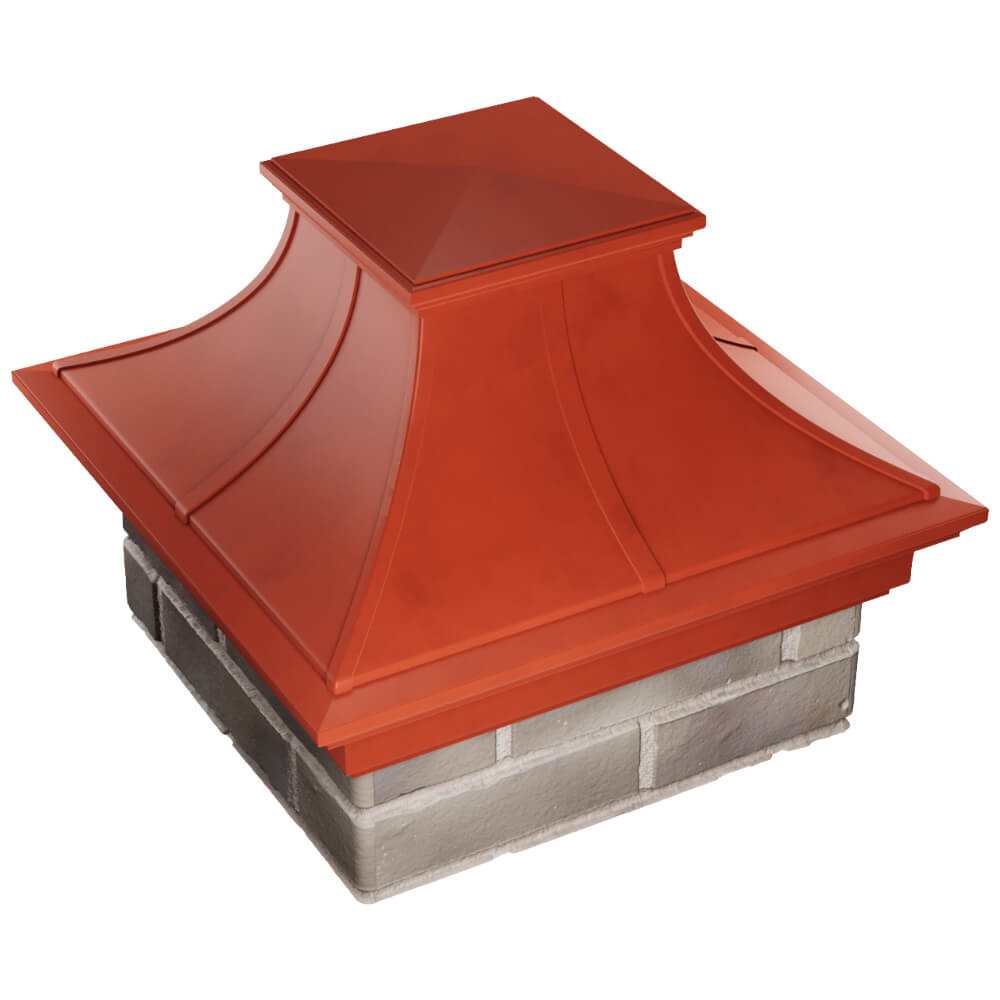 Колпак Zking Монблан Премиум Красный на столб 1.5х1.5 кирпича (385х385мм) в Владивостоке фото