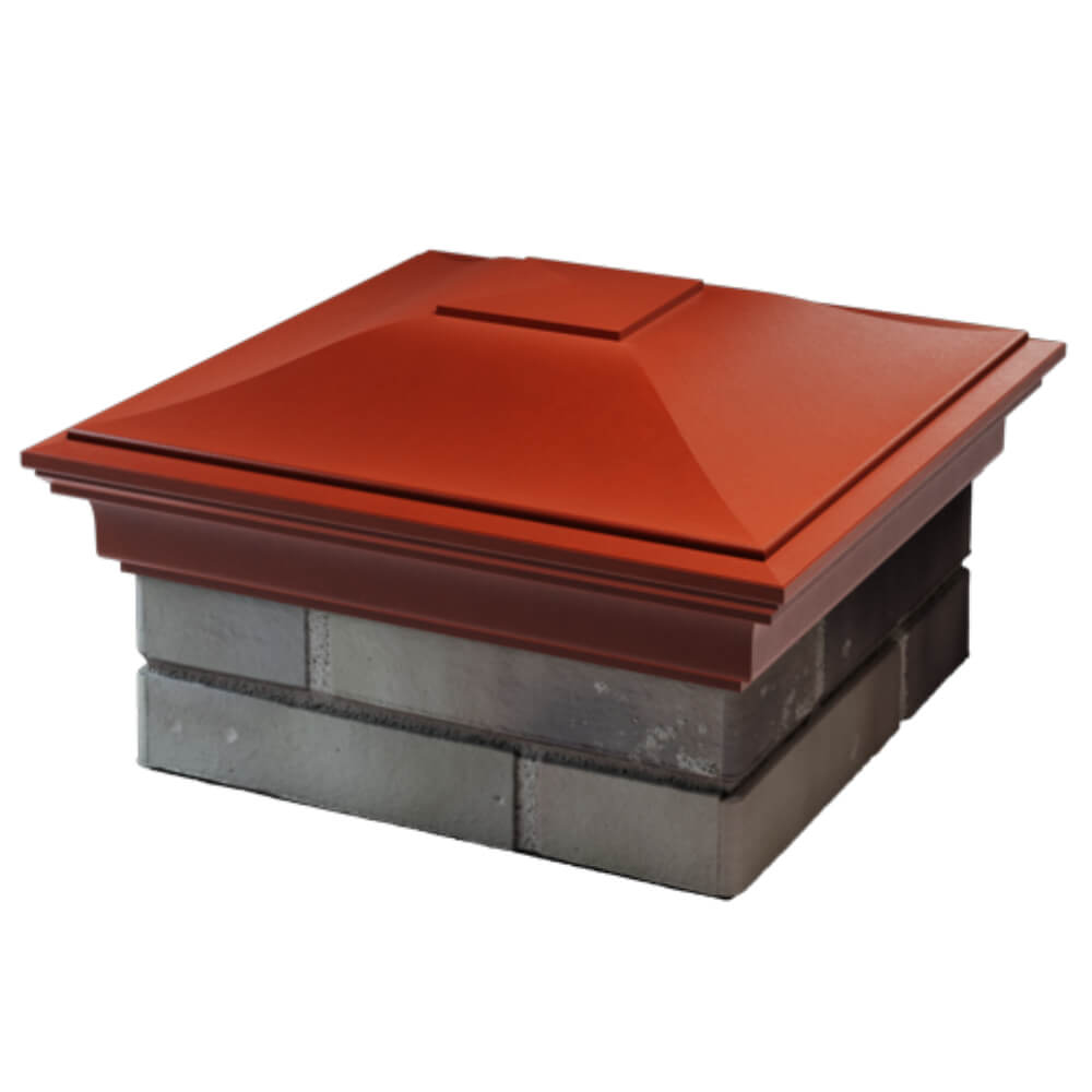 Колпак Zking Монблан Красный на столб 1.5х1.5 кирпича (385х385мм) в Владивостоке фото