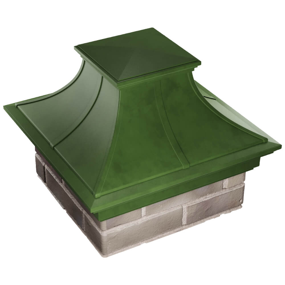 Колпак Zking Монблан Премиум Зеленый на столб 1.5х1.5 кирпича (385х385мм) в Владивостоке фото