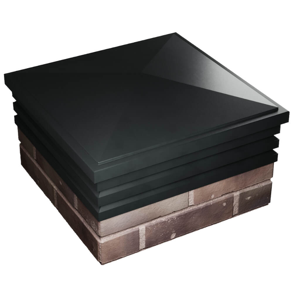 Колпак Zking Бона ХайТек Черный на столб 2х2 кирпича (513х513мм) в Владивостоке фото