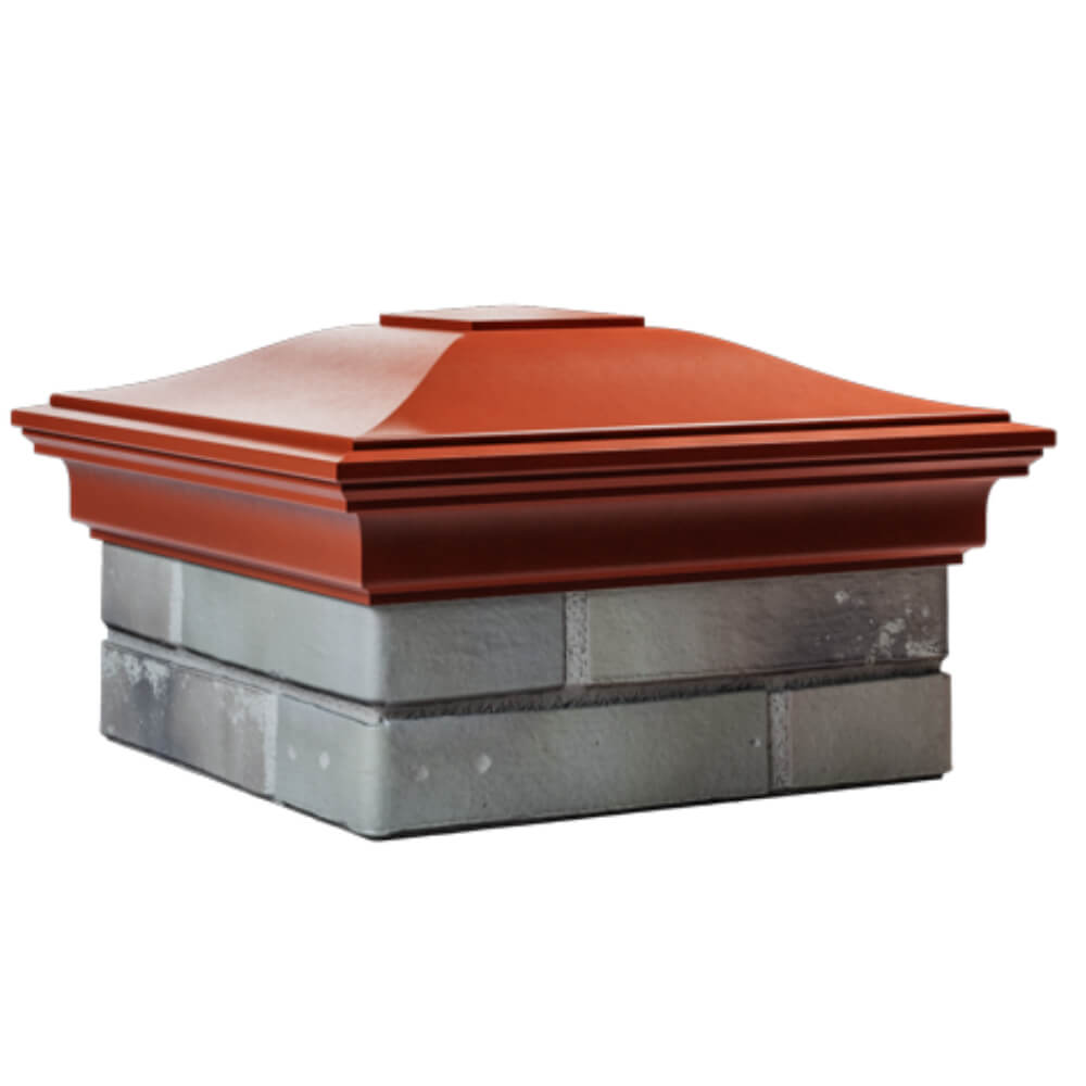 Колпак Zking Монблан Красный на столб 1.5х1.5 кирпича (385х385мм) в Владивостоке фото