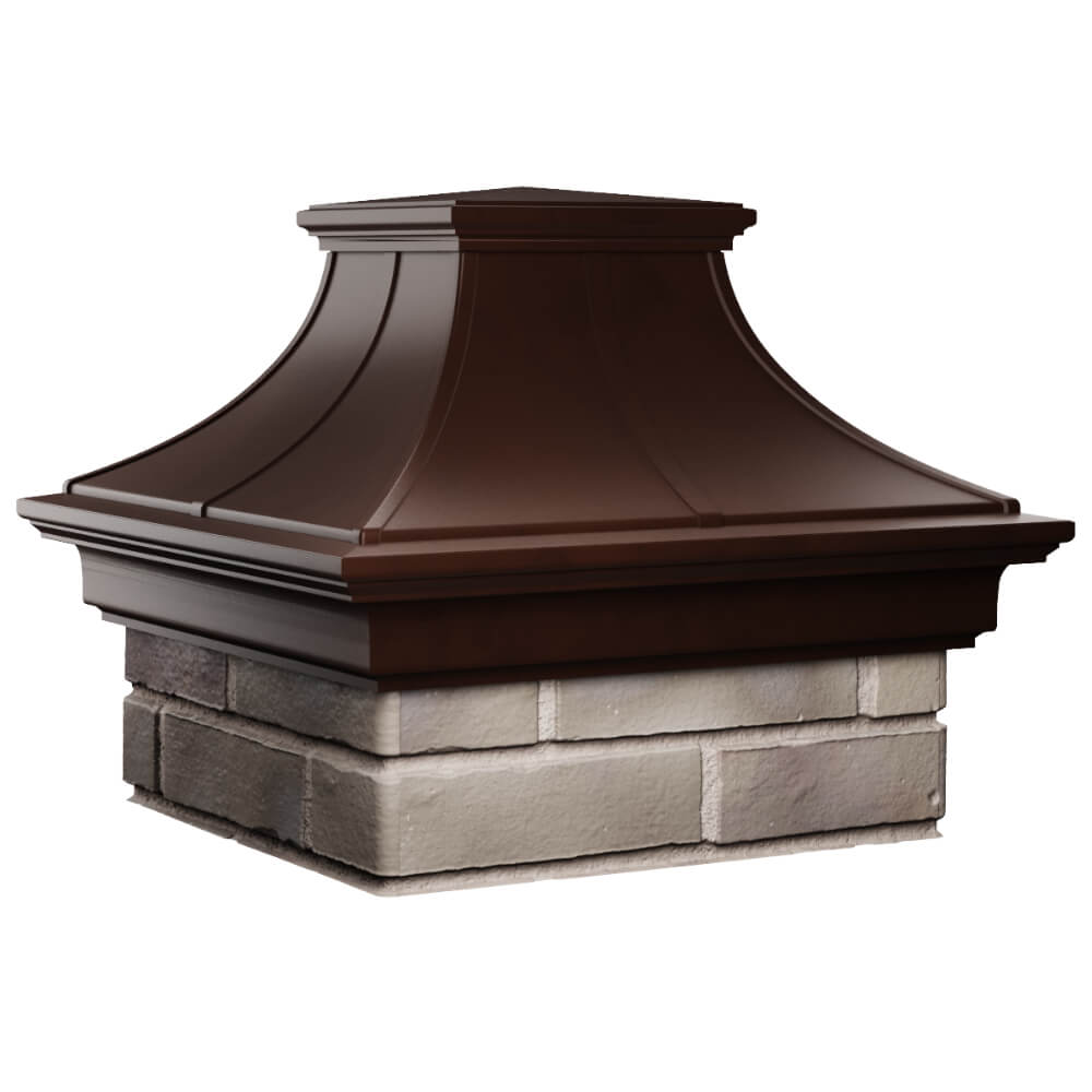 Колпак Zking Монблан Премиум Коричневый на столб 1.5х1.5 кирпича (385х385мм) в Владивостоке фото