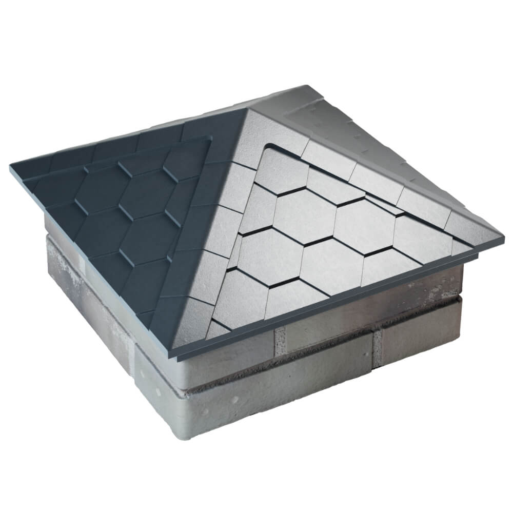 Колпак Zking Эверест Серый на столб 1.5х1.5 кирпича (390х390мм) в Владивостоке фото