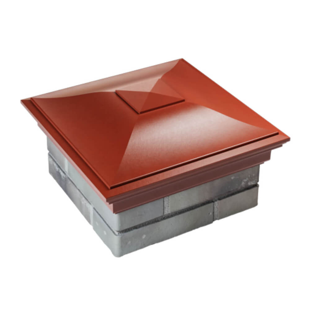 Колпак Zking Монблан Красный на столб 1.5х1.5 еврокирпича 0.7НФ (355х355мм) в Владивостоке фото